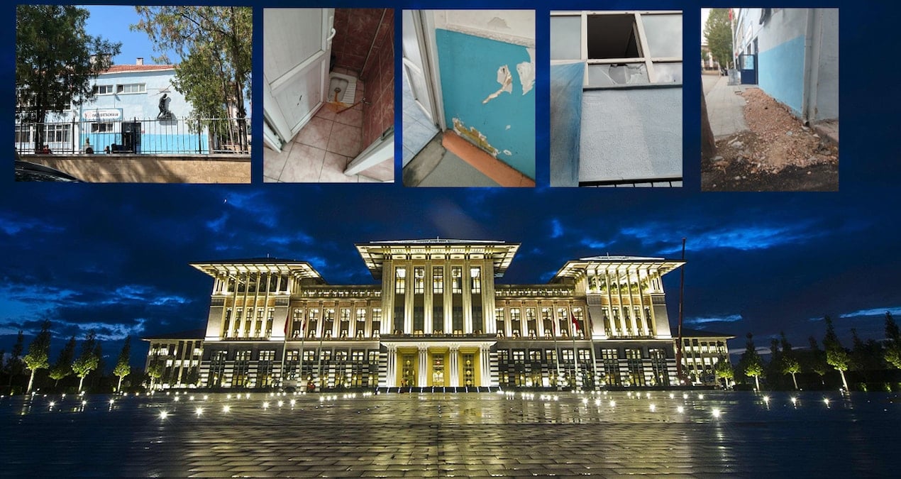 Sarayın dibindeki ‘Gazi’ okulu sefaleti yaşıyor