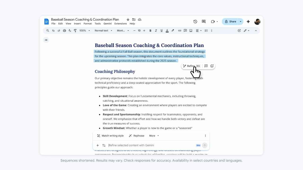 Google Docs Gemini için yeni yazma araçları ekledi